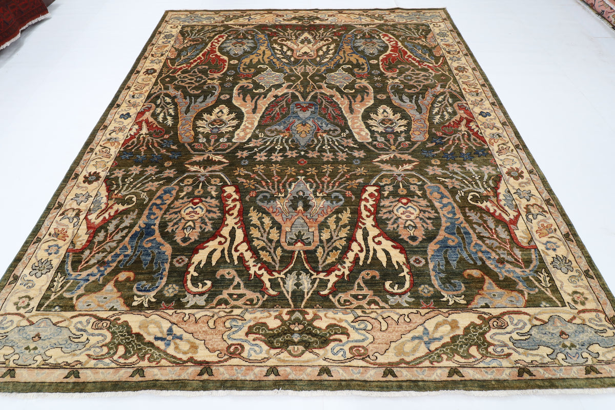 250 x 300 cm | Kawros Green Afghan Veg Dye Wool carpet
