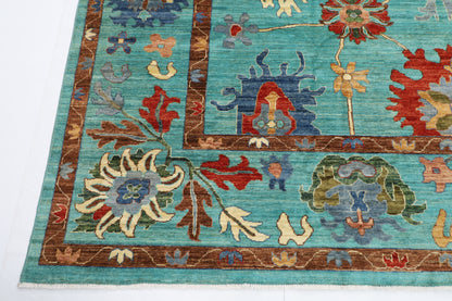 301 x 414 cm | Oriental Oushak Style Area Rug Afghan Hand Knotted Veg Dye Wool carpet