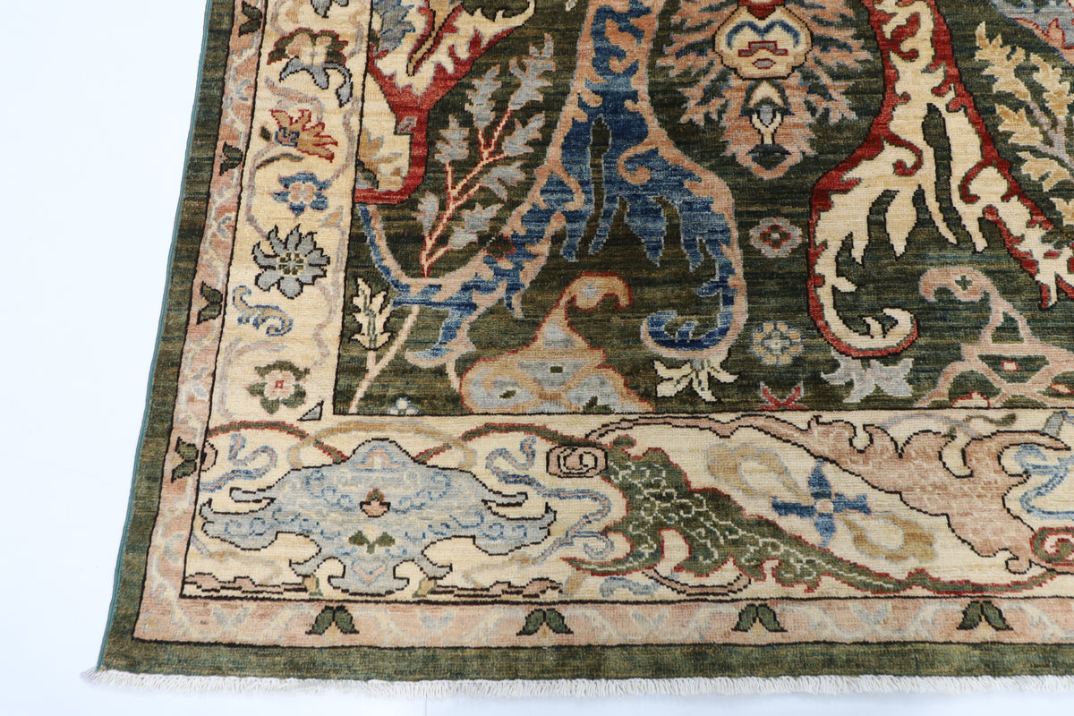 250 x 300 cm | Kawros Green Afghan Veg Dye Wool carpet