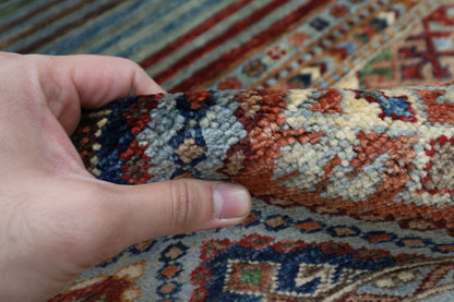 178 x 245 cm | Tribal Gray Area Rug Afghan Hand Knotted veg Dye Wool carpet