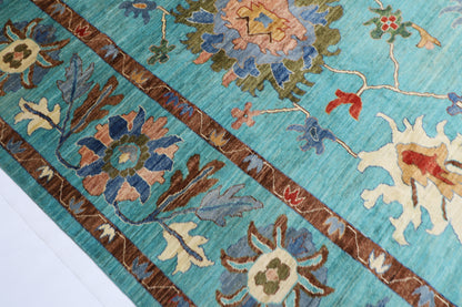 301 x 414 cm | Oriental Oushak Style Area Rug Afghan Hand Knotted Veg Dye Wool carpet