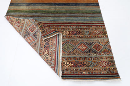 178 x 245 cm | Tribal Gray Area Rug Afghan Hand Knotted veg Dye Wool carpet