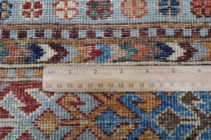 178 x 245 cm | Tribal Gray Area Rug Afghan Hand Knotted veg Dye Wool carpet