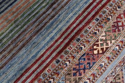 178 x 245 cm | Tribal Gray Area Rug Afghan Hand Knotted veg Dye Wool carpet