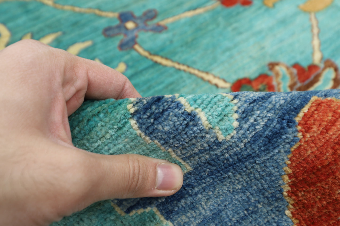 301 x 414 cm | Oriental Oushak Style Area Rug Afghan Hand Knotted Veg Dye Wool carpet