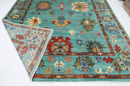 301 x 414 cm | Oriental Oushak Style Area Rug Afghan Hand Knotted Veg Dye Wool carpet