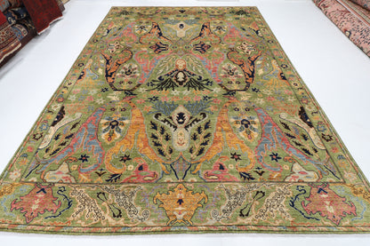 269 x 369 cm | Kawros Green Afghan Veg Dye Wool carpet
