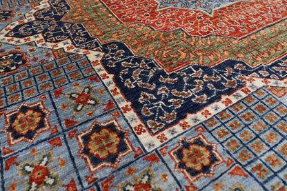 302 x 398 cm | Mamluk Gray Area Rug Afghan Hand Knotted veg Dye Wool carpet