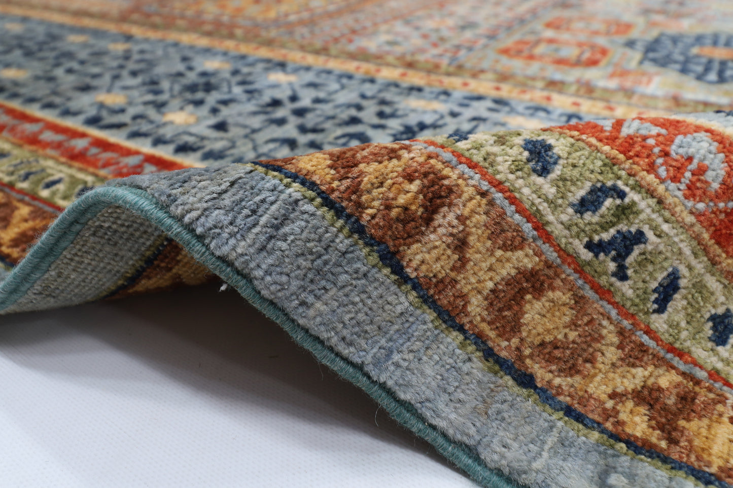 302 x 398 cm | Mamluk Gray Area Rug Afghan Hand Knotted veg Dye Wool carpet