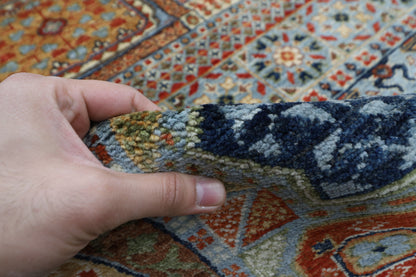 302 x 398 cm | Mamluk Gray Area Rug Afghan Hand Knotted veg Dye Wool carpet