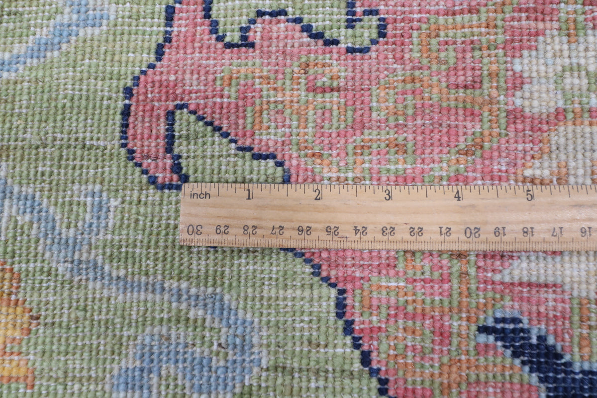 269 x 369 cm | Kawros Green Afghan Veg Dye Wool carpet