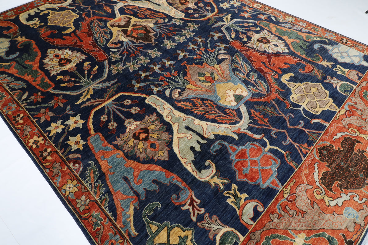 268 x 360 cm | Kawros Blue Afghan Veg Dye Wool carpet