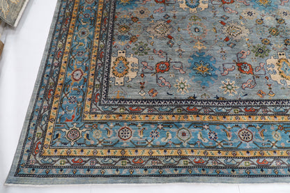 375 x 448 cm | Large Oriental Bidjar Gray Area Rug Afghan Hand Knotted Veg Dye Wool carpet