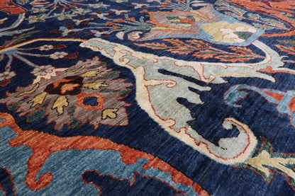 268 x 360 cm | Kawros Blue Afghan Veg Dye Wool carpet