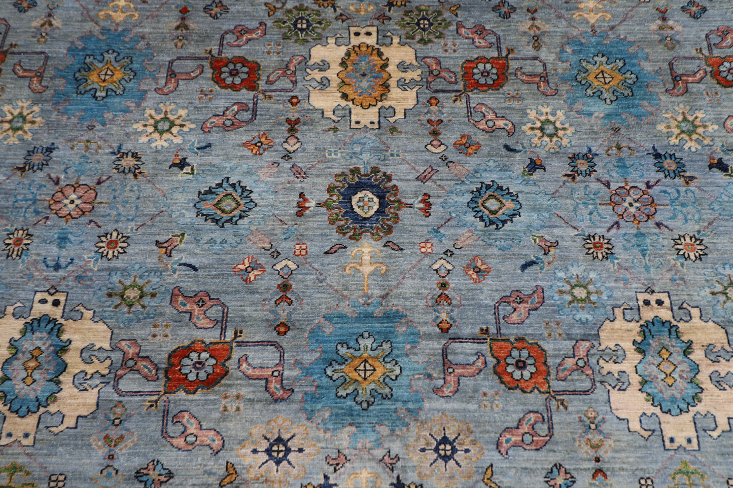 375 x 448 cm | Large Oriental Bidjar Gray Area Rug Afghan Hand Knotted Veg Dye Wool carpet