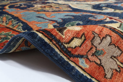 268 x 360 cm | Kawros Blue Afghan Veg Dye Wool carpet