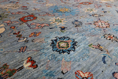 375 x 448 cm | Large Oriental Bidjar Gray Area Rug Afghan Hand Knotted Veg Dye Wool carpet