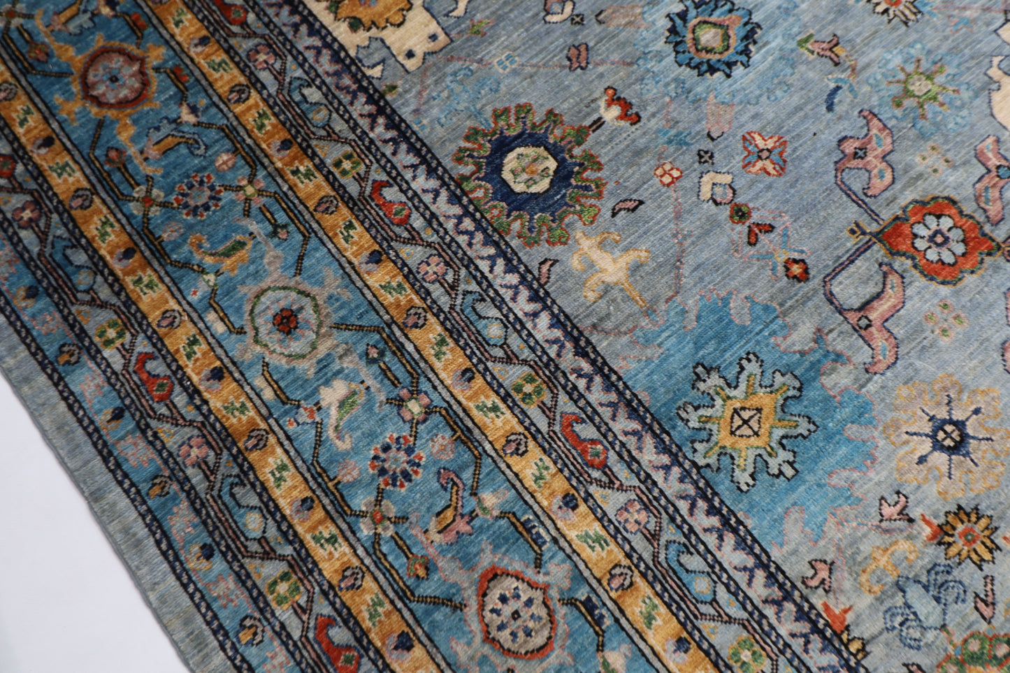 375 x 448 cm | Large Oriental Bidjar Gray Area Rug Afghan Hand Knotted Veg Dye Wool carpet
