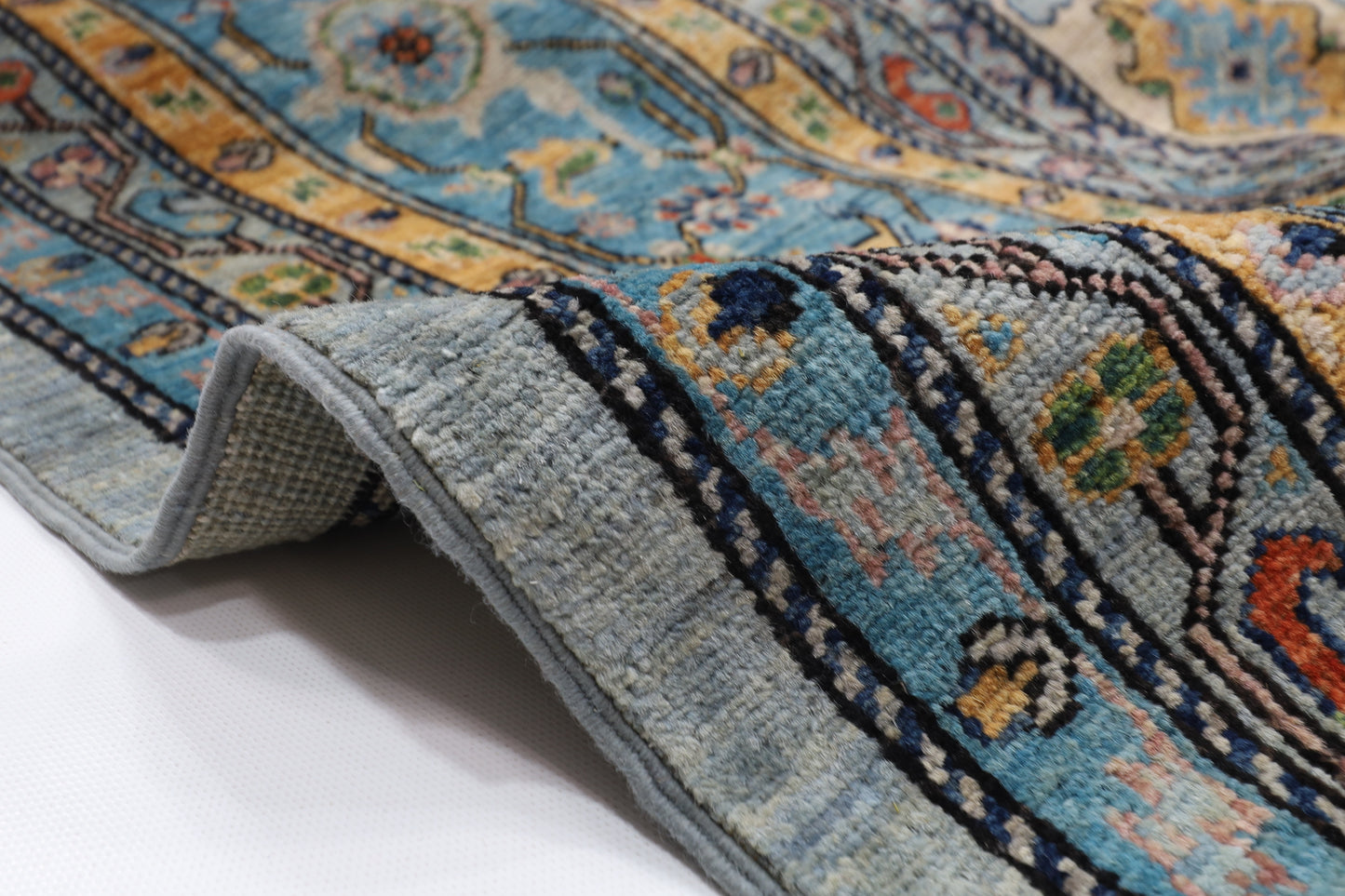 375 x 448 cm | Large Oriental Bidjar Gray Area Rug Afghan Hand Knotted Veg Dye Wool carpet