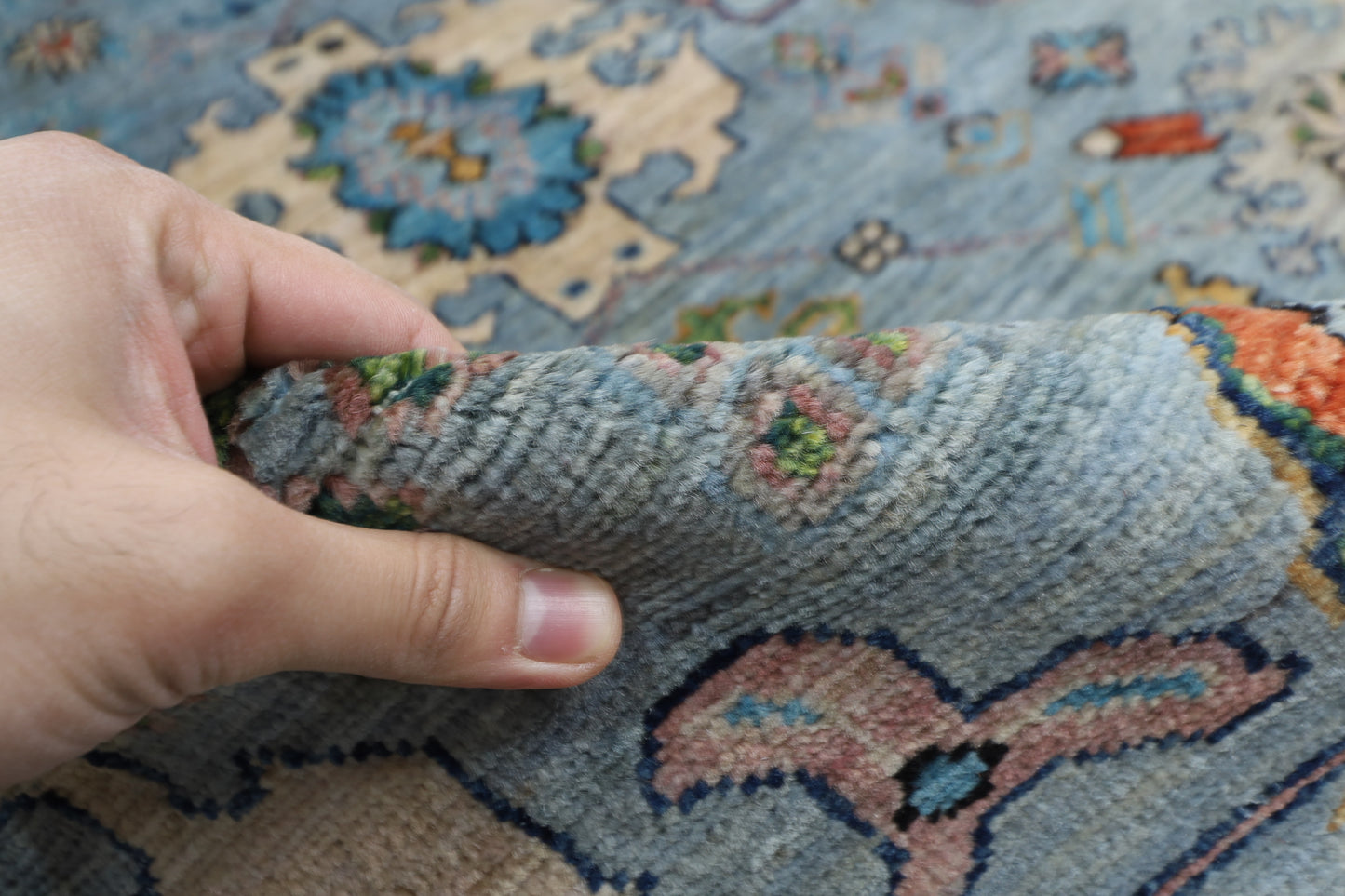 375 x 448 cm | Large Oriental Bidjar Gray Area Rug Afghan Hand Knotted Veg Dye Wool carpet