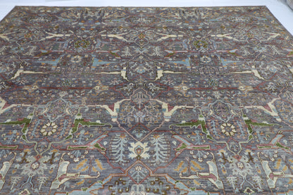 368 x 445 cm | Large Oriental Bidjar Area Rug Afghan Hand Knotted Veg Dye Wool carpet