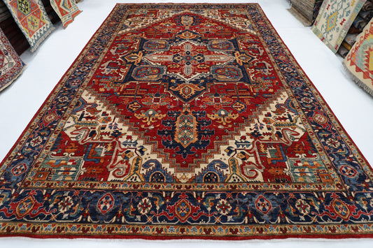 298 x 426 cm | Heriz Red Area Rug Afghan Hand Knotted veg Dye Wool carpet