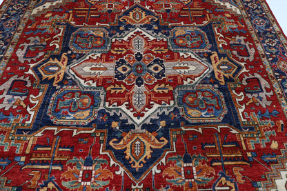 298 x 426 cm | Heriz Red Area Rug Afghan Hand Knotted veg Dye Wool carpet