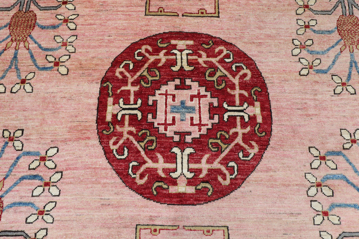 308 x 412 cm | Pink Khotan Afghan Veg Dye Wool carpet