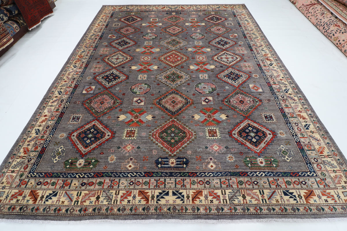 271 x 355 cm | Kazak Afghan Veg Dye Wool carpet