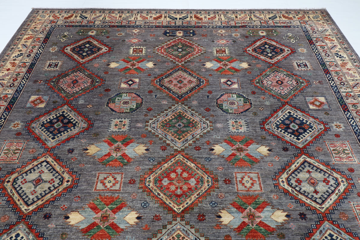 271 x 355 cm | Kazak Afghan Veg Dye Wool carpet