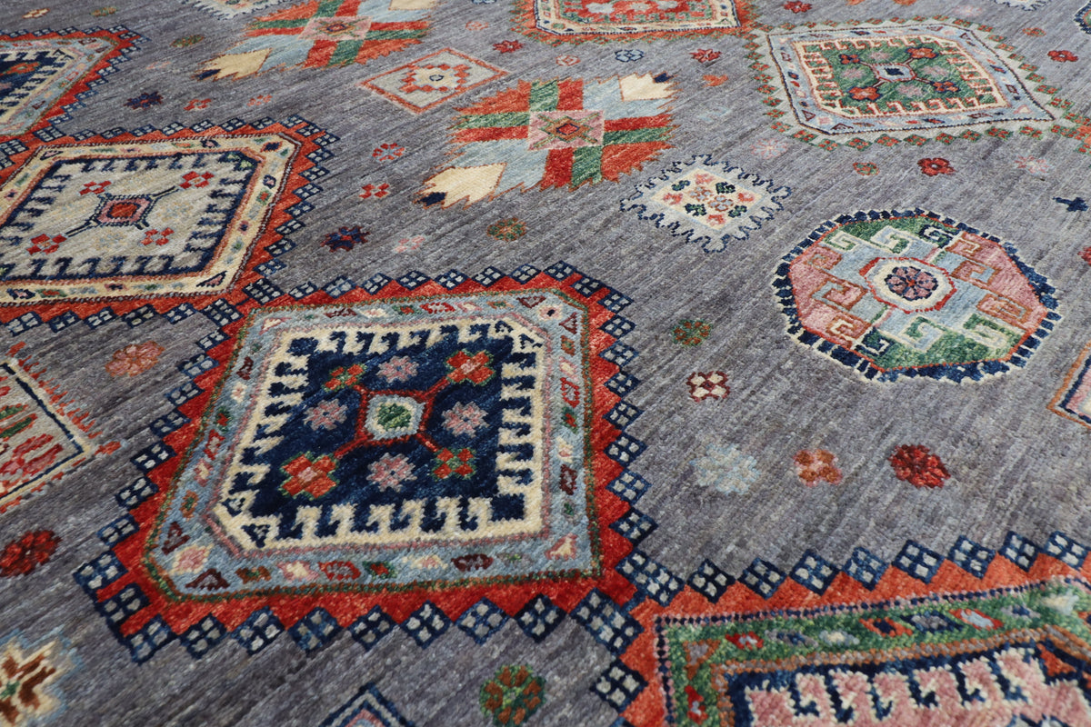 271 x 355 cm | Kazak Afghan Veg Dye Wool carpet