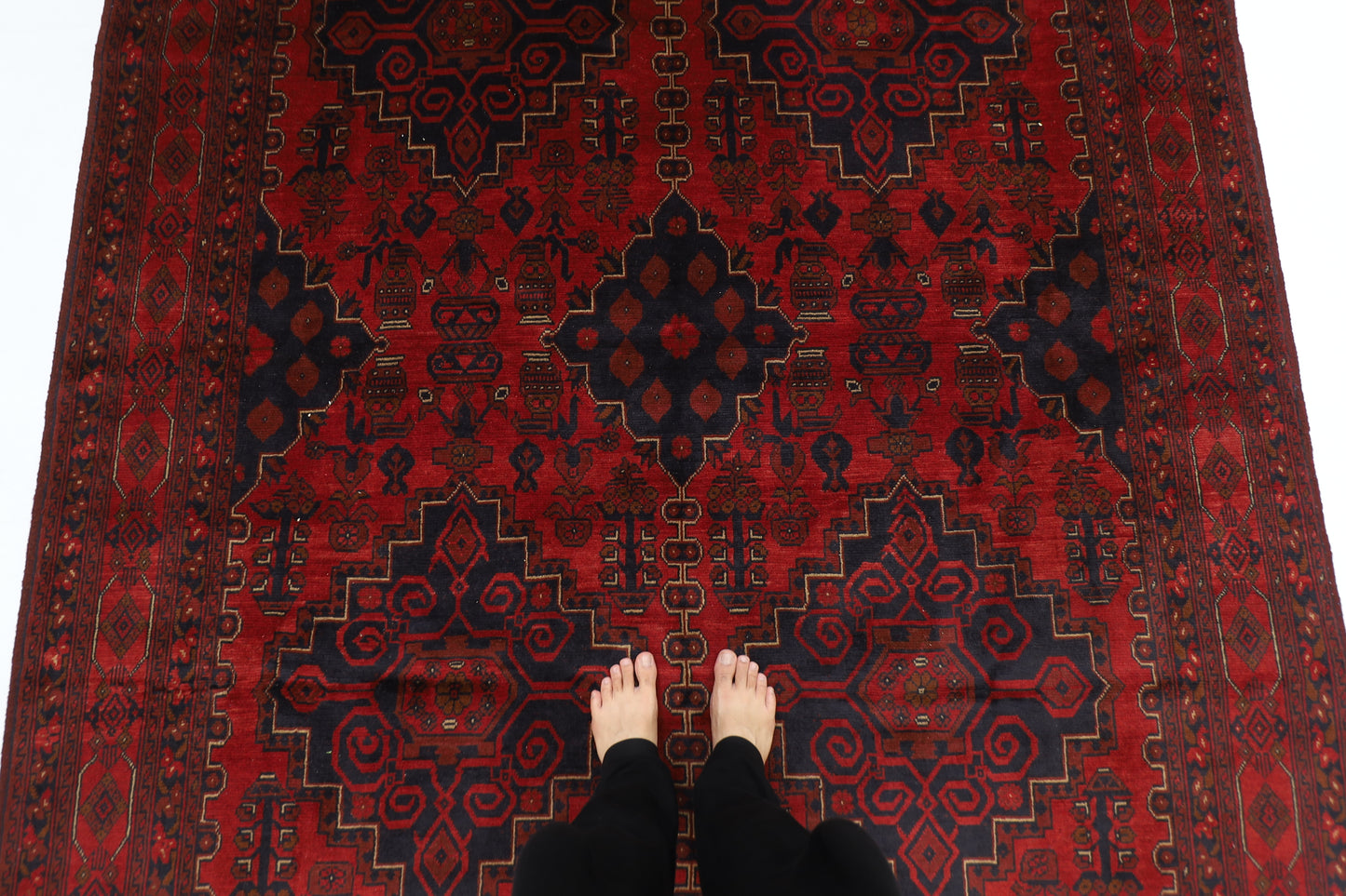 202 x 290 cm | Khal Mohammadi Afghan Tribal Hand Knotted Carpet