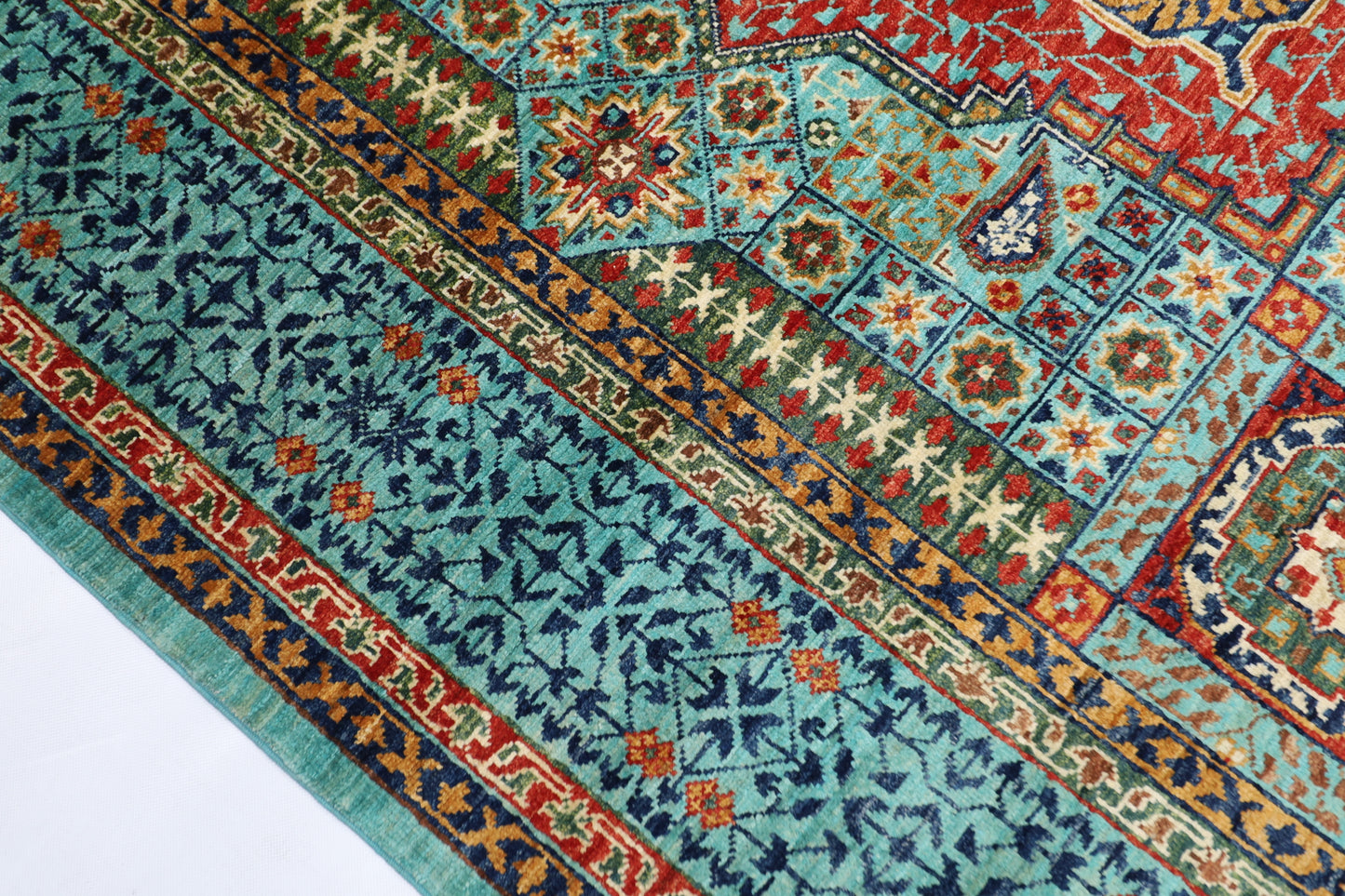 207 x 300 cm | Mamluk Area Rug Afghan Hand Knotted veg Dye Wool carpet