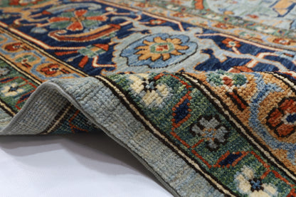358 x 454 cm | Oriental Bidjar Gray Area Rug Afghan Hand Knotted Veg Dye Wool carpet