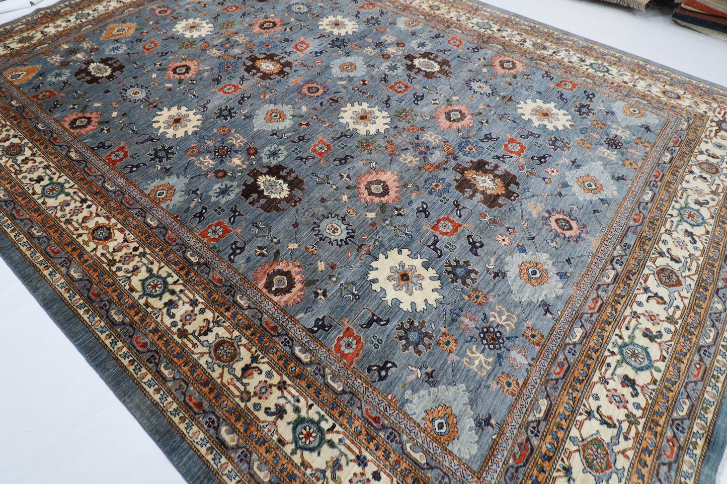 310 x 420 cm | Bidjar Gray Area Rug Afghan Hand Knotted veg Dye Wool carpet