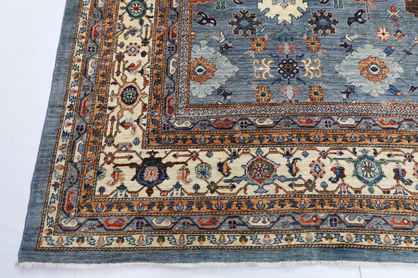 310 x 420 cm | Bidjar Gray Area Rug Afghan Hand Knotted veg Dye Wool carpet