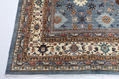 310 x 420 cm | Bidjar Gray Area Rug Afghan Hand Knotted veg Dye Wool carpet