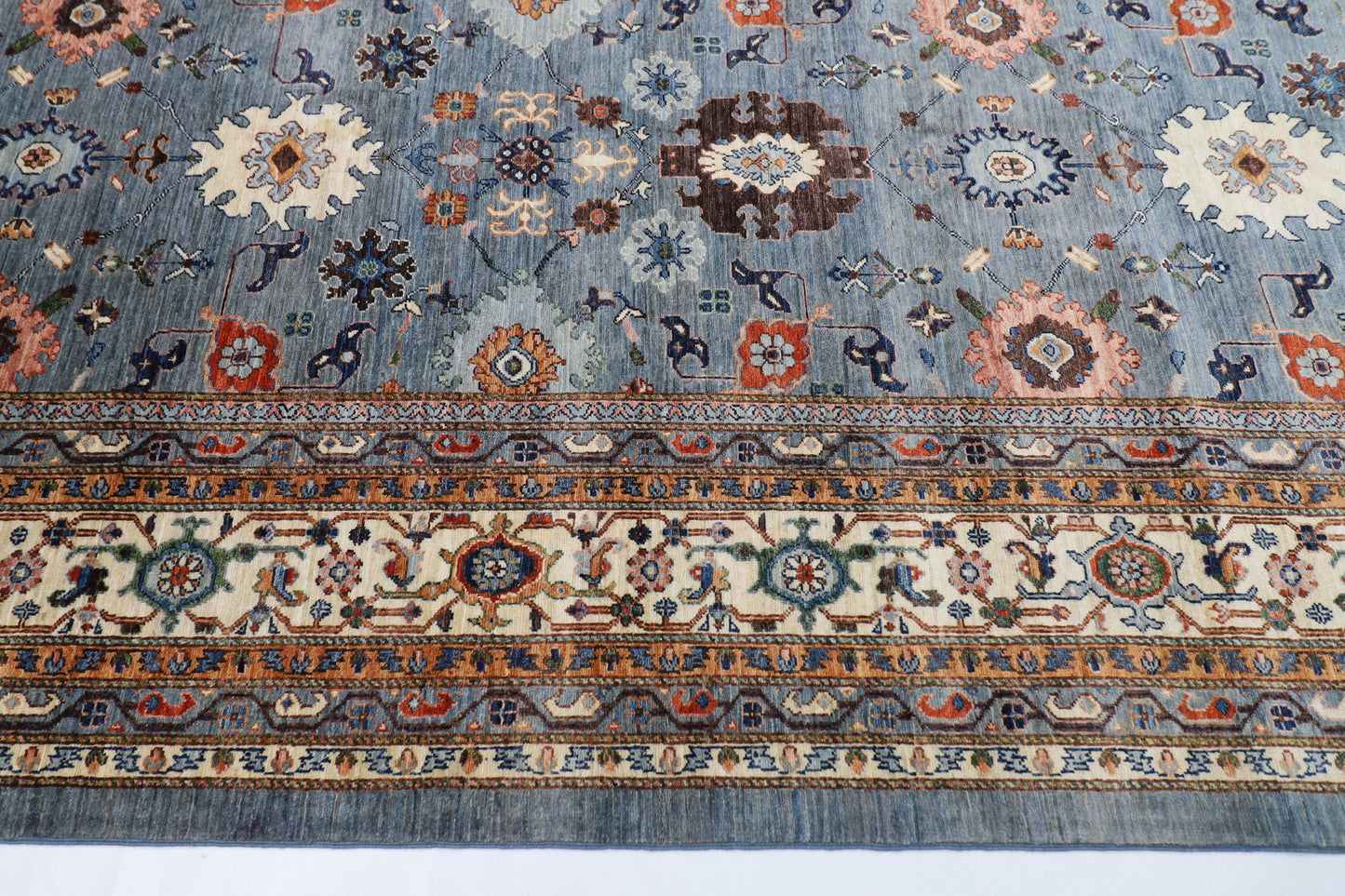 310 x 420 cm | Bidjar Gray Area Rug Afghan Hand Knotted veg Dye Wool carpet