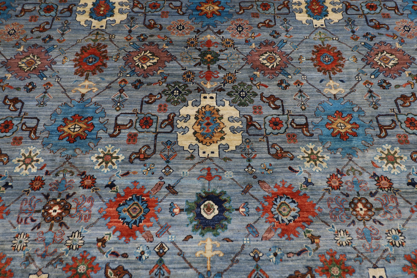 354 x 454 cm | Oriental Bidjar Gray Area Rug Afghan Hand Knotted Veg Dye Wool carpet