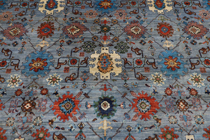 354 x 454 cm | Oriental Bidjar Gray Area Rug Afghan Hand Knotted Veg Dye Wool carpet