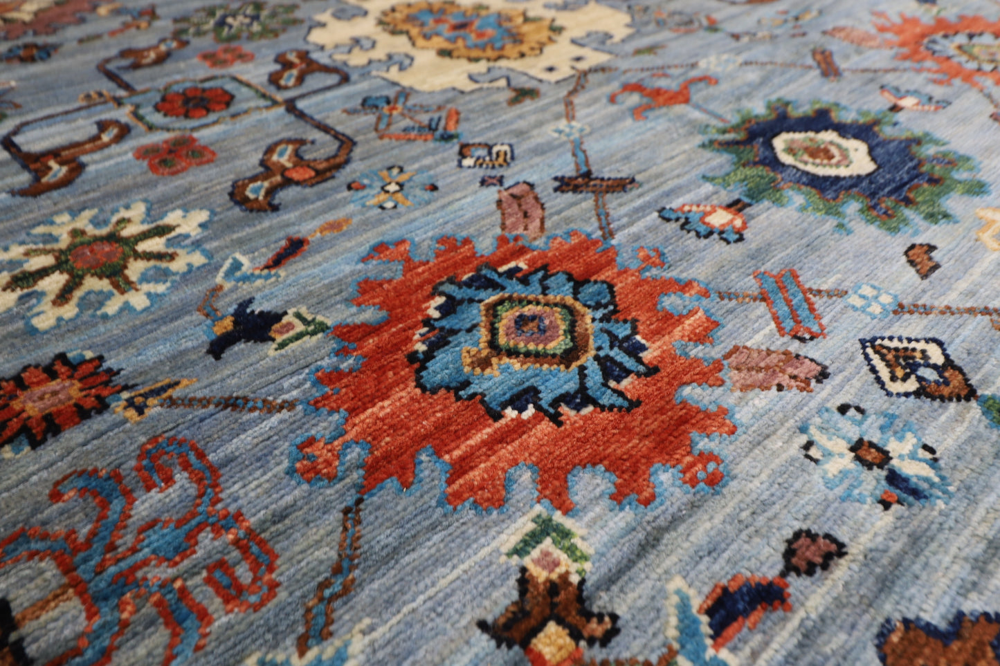 354 x 454 cm | Oriental Bidjar Gray Area Rug Afghan Hand Knotted Veg Dye Wool carpet