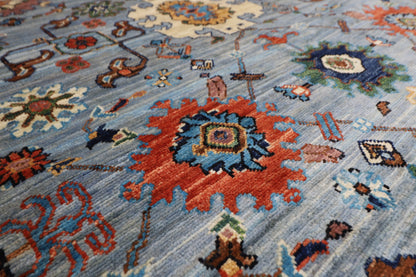 354 x 454 cm | Oriental Bidjar Gray Area Rug Afghan Hand Knotted Veg Dye Wool carpet