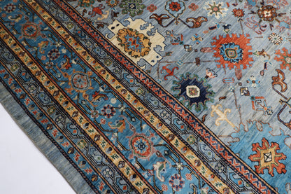 354 x 454 cm | Oriental Bidjar Gray Area Rug Afghan Hand Knotted Veg Dye Wool carpet