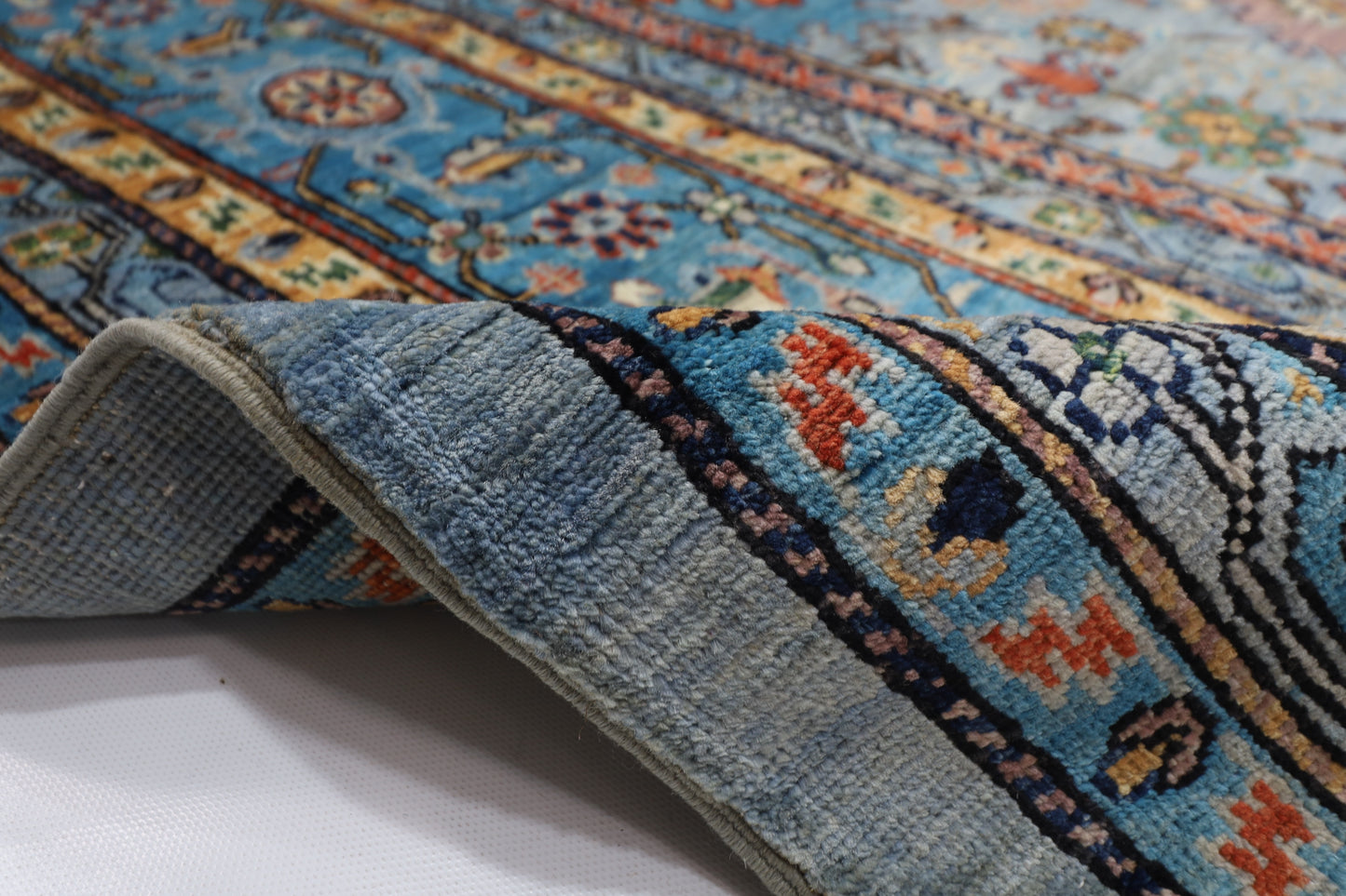 354 x 454 cm | Oriental Bidjar Gray Area Rug Afghan Hand Knotted Veg Dye Wool carpet