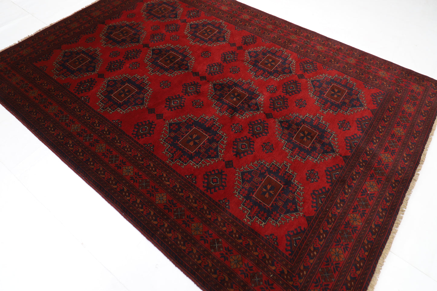202 x 287 cm | Khal Mohammadi Afghan Tribal Hand Knotted Carpet