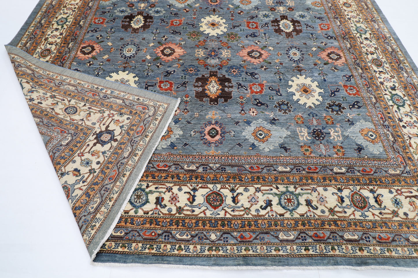 310 x 420 cm | Bidjar Gray Area Rug Afghan Hand Knotted veg Dye Wool carpet