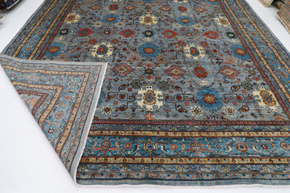354 x 454 cm | Oriental Bidjar Gray Area Rug Afghan Hand Knotted Veg Dye Wool carpet