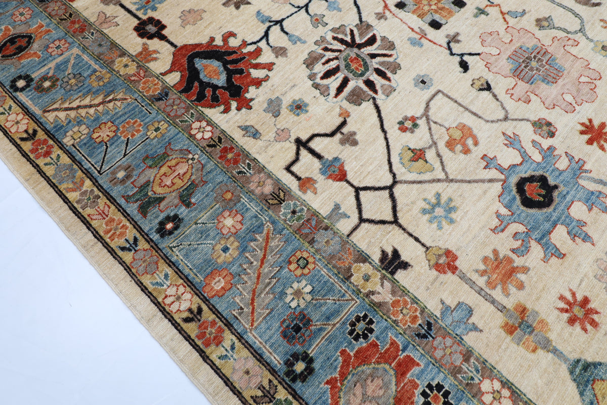 277 x 363 cm | Oushak Afghan Veg Dye Wool carpet