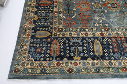 360 x 537 cm | Oriental Floral Gray Area Rug Afghan Hand Knotted Veg Dye Wool carpet