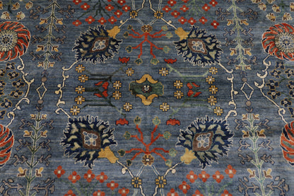 360 x 537 cm | Oriental Floral Gray Area Rug Afghan Hand Knotted Veg Dye Wool carpet